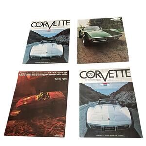 VTG Chevrolet Corvette Car Dealer Sales Brochures (3) 1970 1971 1975 Stingray